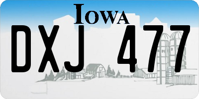 IA license plate DXJ477