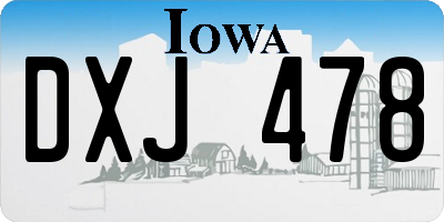 IA license plate DXJ478