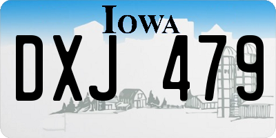 IA license plate DXJ479