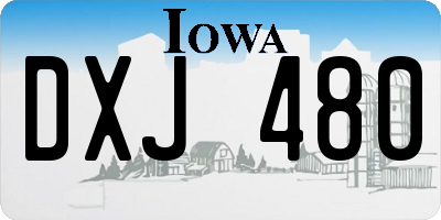 IA license plate DXJ480