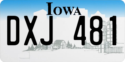 IA license plate DXJ481