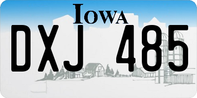 IA license plate DXJ485