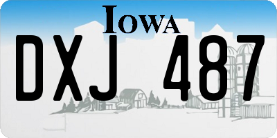 IA license plate DXJ487