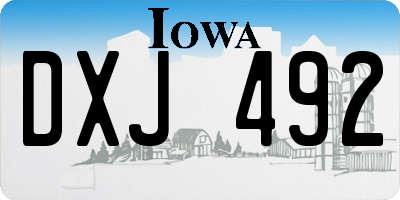 IA license plate DXJ492