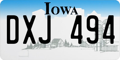IA license plate DXJ494