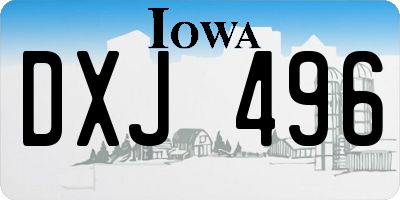 IA license plate DXJ496