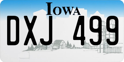 IA license plate DXJ499