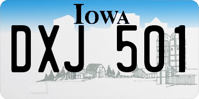 IA license plate DXJ501