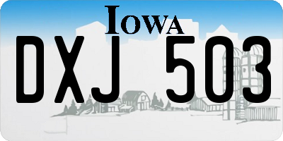 IA license plate DXJ503
