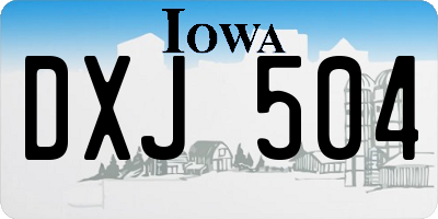 IA license plate DXJ504