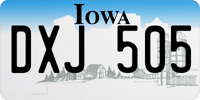 IA license plate DXJ505