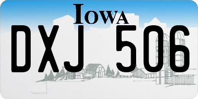 IA license plate DXJ506