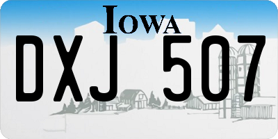 IA license plate DXJ507