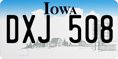 IA license plate DXJ508