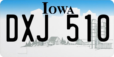 IA license plate DXJ510