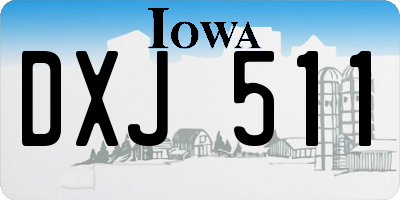 IA license plate DXJ511