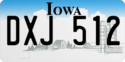 IA license plate DXJ512