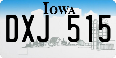 IA license plate DXJ515