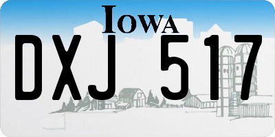 IA license plate DXJ517
