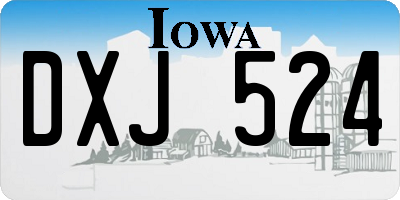 IA license plate DXJ524