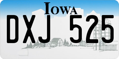 IA license plate DXJ525