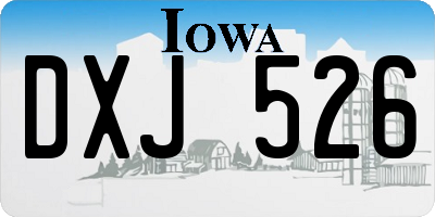 IA license plate DXJ526
