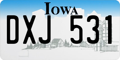 IA license plate DXJ531