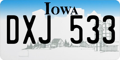 IA license plate DXJ533
