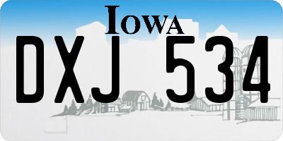 IA license plate DXJ534