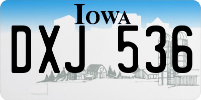 IA license plate DXJ536