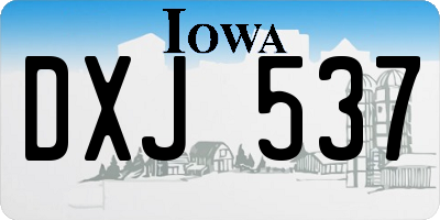 IA license plate DXJ537