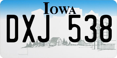 IA license plate DXJ538
