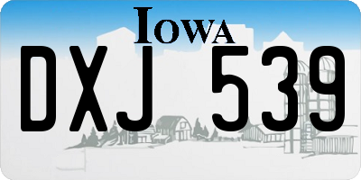 IA license plate DXJ539
