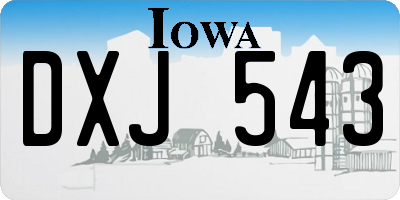 IA license plate DXJ543
