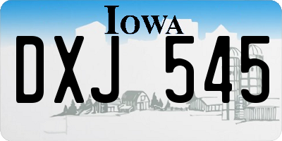 IA license plate DXJ545