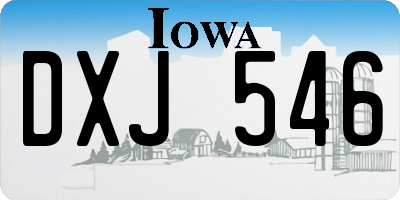 IA license plate DXJ546
