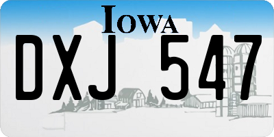IA license plate DXJ547