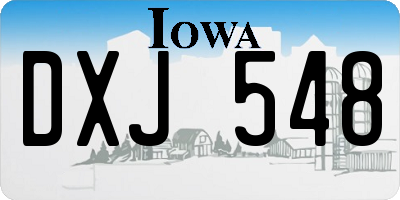 IA license plate DXJ548