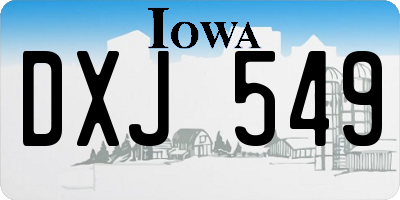 IA license plate DXJ549