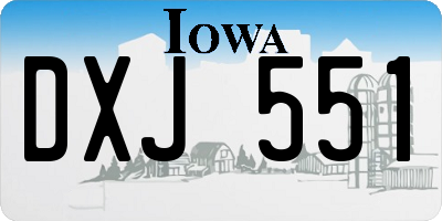 IA license plate DXJ551