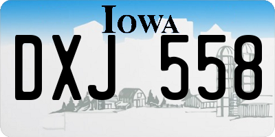 IA license plate DXJ558