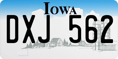 IA license plate DXJ562