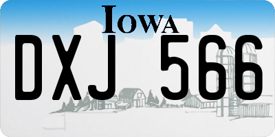 IA license plate DXJ566