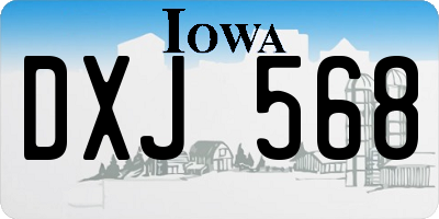IA license plate DXJ568