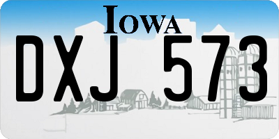 IA license plate DXJ573