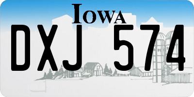IA license plate DXJ574