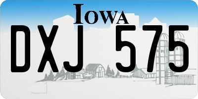 IA license plate DXJ575