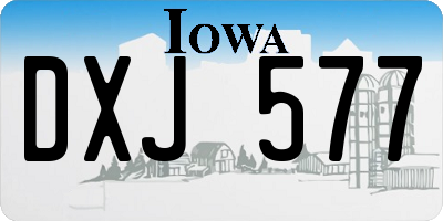 IA license plate DXJ577