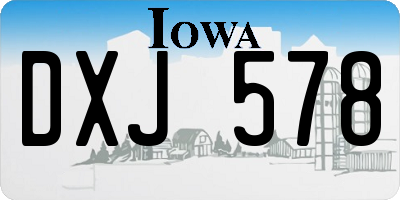 IA license plate DXJ578