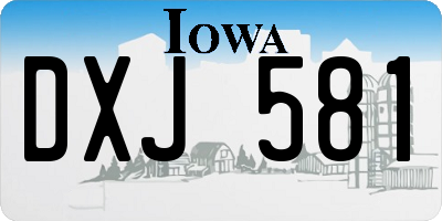 IA license plate DXJ581